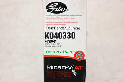 Gates K040330, 4PK841 Micro-V Serpentine Belt NOS