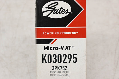 Gates K030295, 3PK752 Micro-V Serpentine Belt NOS