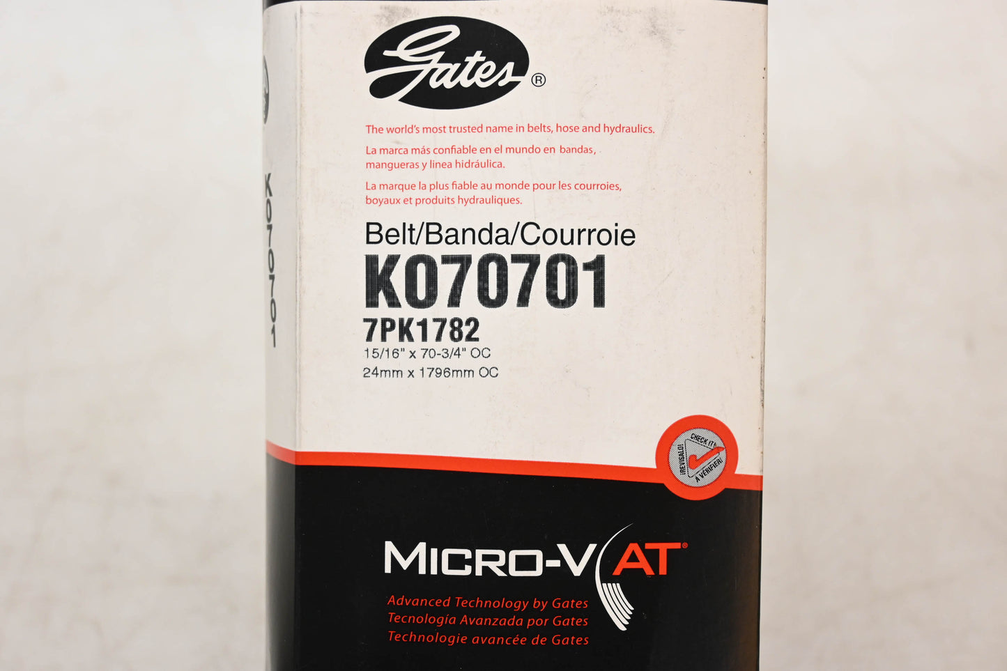 Gates K070701, 7PK1782 Micro-V Serpentine Belt NOS