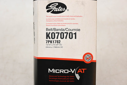 Gates K070701, 7PK1782 Micro-V Serpentine Belt NOS