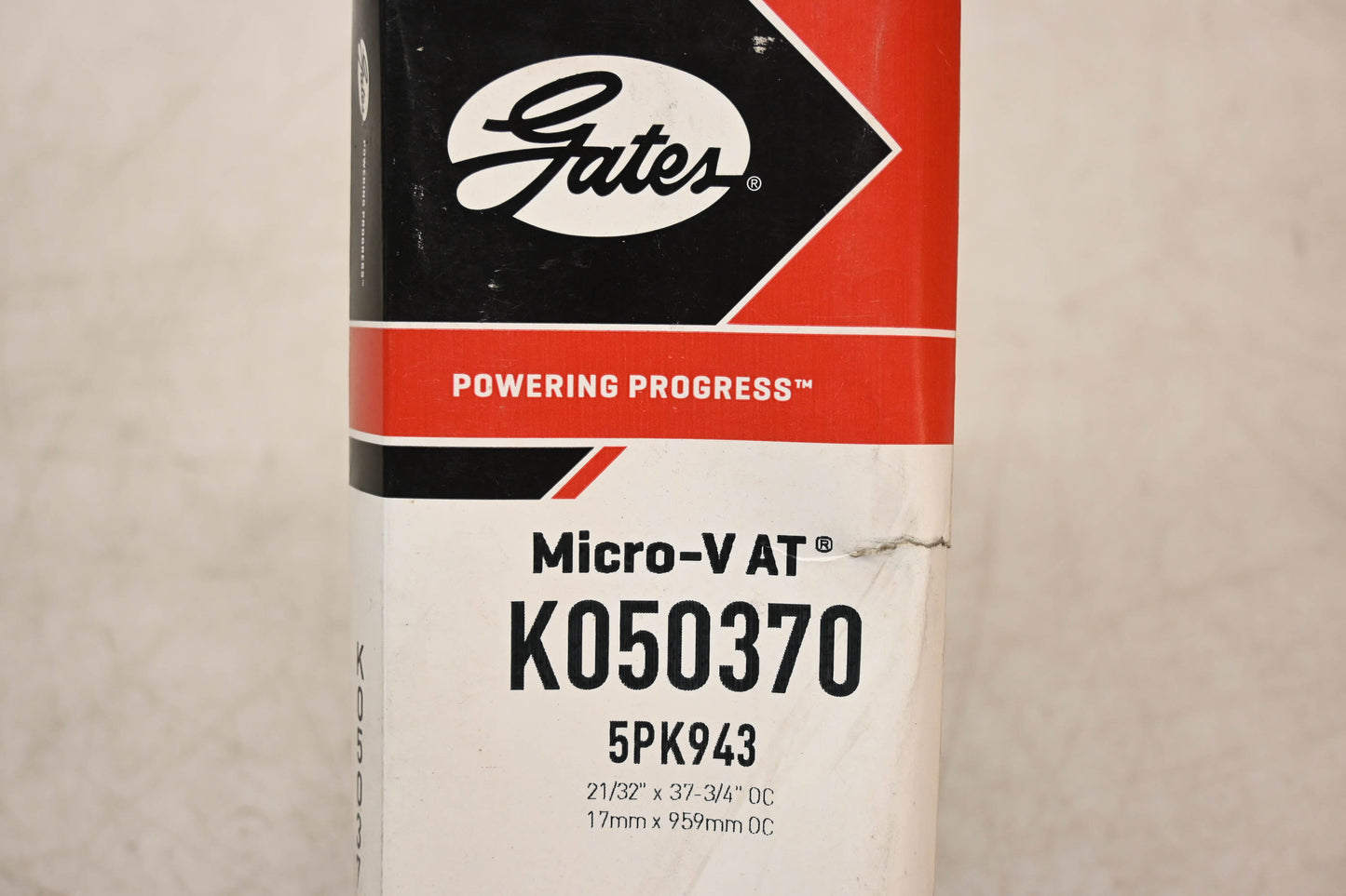 Gates K050370, 5PK943 Micro-V Serpentine Belt NOS