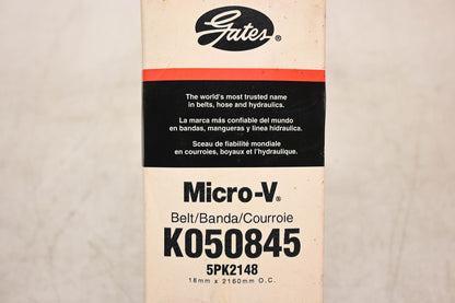 Gates K050845, 5PK2148 Micro-V Serpentine Belt NOS