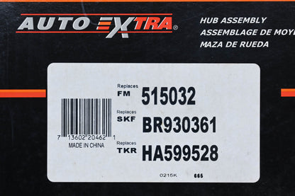 Auto Extra 515032, BR930361, HA599528 Wheel Bearing & Hub Assembly NOS