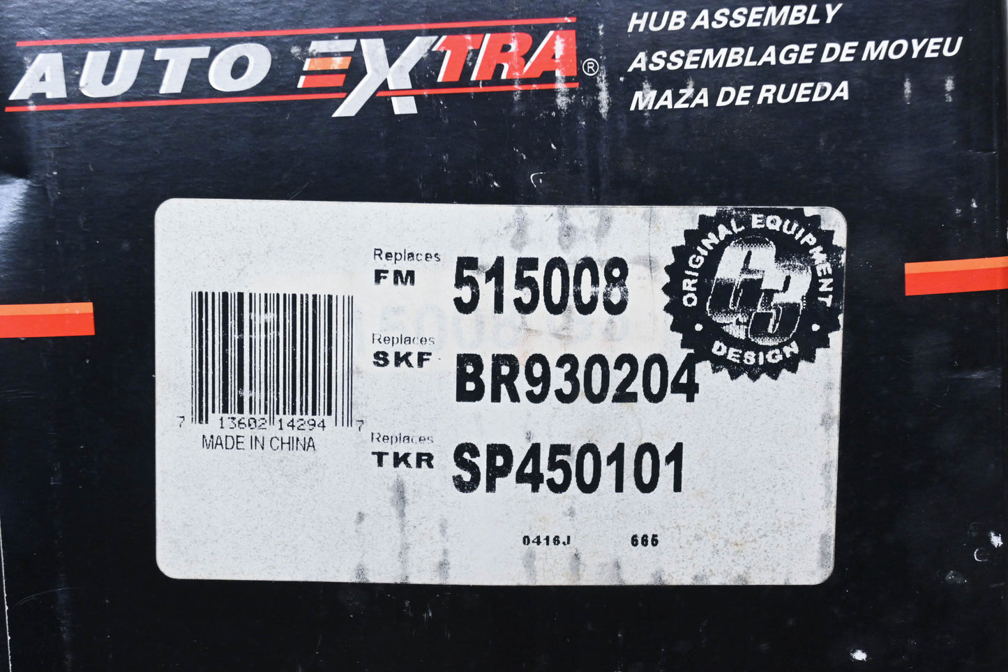 Auto Extra 515008, BR930204, SP450101 Wheel Bearing & Hub Assembly NOS