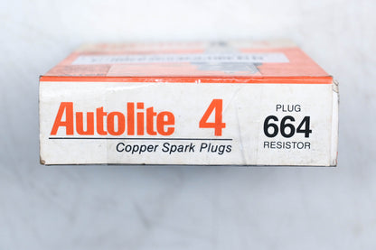 Autolite 664 Copper Core Resistor Spark Plugs Qty 4 NOS