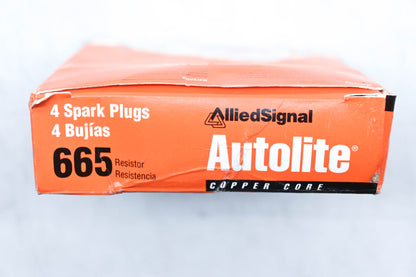 Autolite 665 Copper Core Resistor Spark Plugs Qty 4 NOS