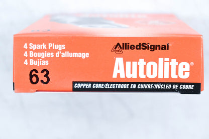Autolite 63 Copper Core Resistor Spark Plug Kit Qty 4 NOS