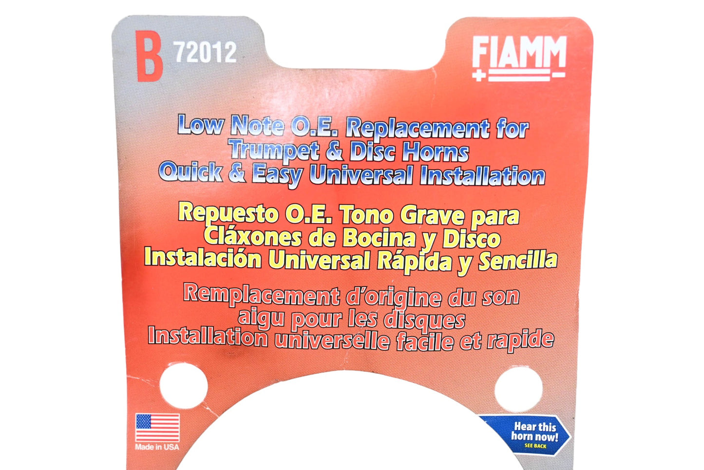 Fiamm 72012 Low Note Horn Kit NOS