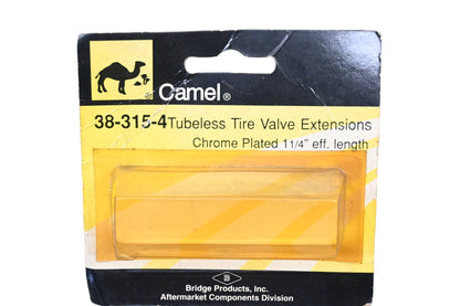 Camel 38-315-4 Chrome Plated Tubeless Tire Valve Extensions Qty 3 NOS