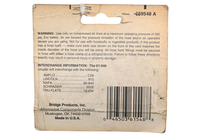 Camel 61-548 Type A Female Coupler NOS
