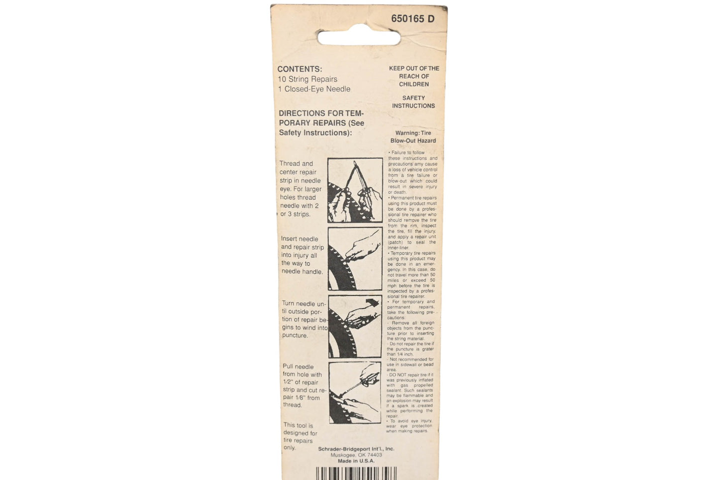 Camel 15-165 Radial Tire Repair Kit NOS