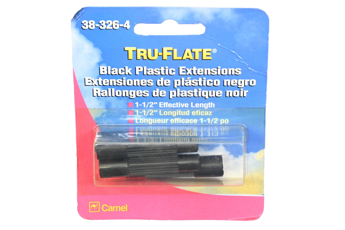 Tru-Flate 38-326-4 Plastic Tubeless Tire Valve Extensions Qty 4 NOS
