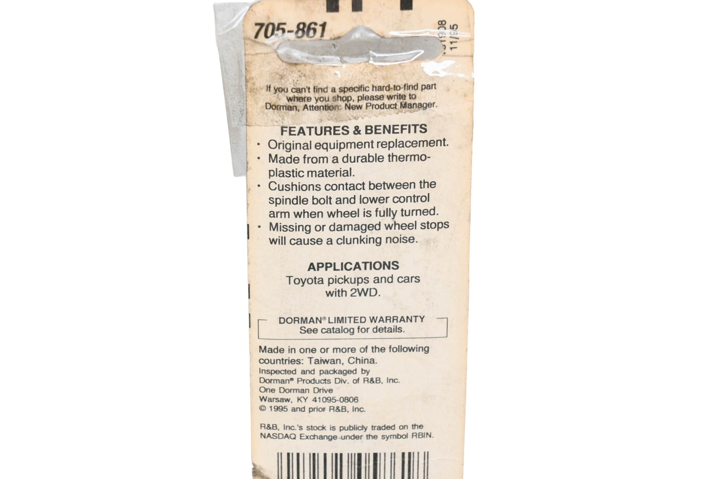 Dorman 705-861 Wheel Stops Qty 2 NOS