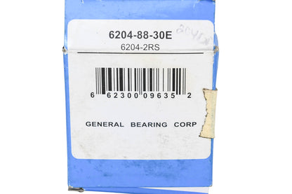 General 6204-88-30E, 6204-2RS Roller Bearing NOS