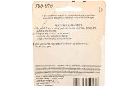 Dorman 705-915 Brake & Clutch Pedal Pad NOS