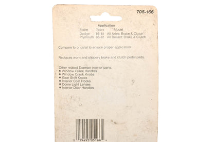 Dorman 705-166 Brake & Clutch Pedal Pad NOS