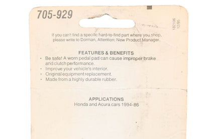 Dorman 705-929 Brake Pedal Pad NOS