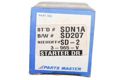 Parts Master SDN1A, SD207, SD-2 Starter Drive Assembly NOS