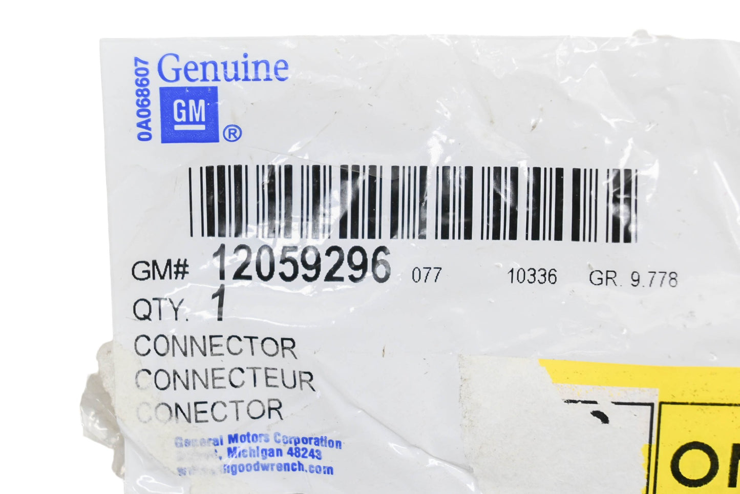 General Motors 12059296 Connector NOS