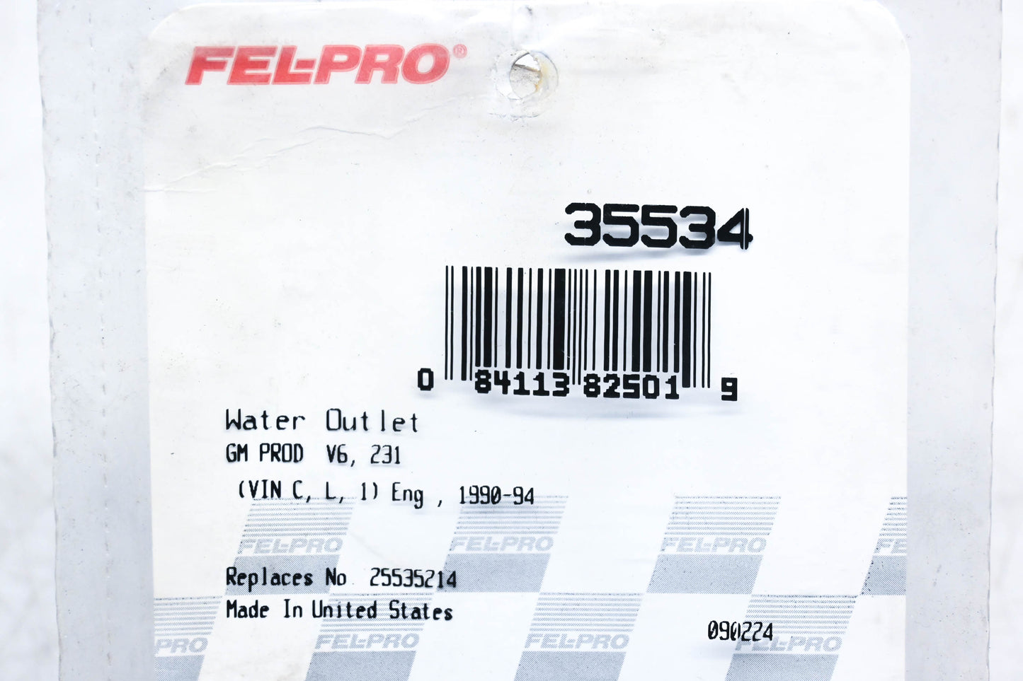 Fel-Pro 35534, 25535214 Coolant Outlet Gaskets Qty 2 NOS