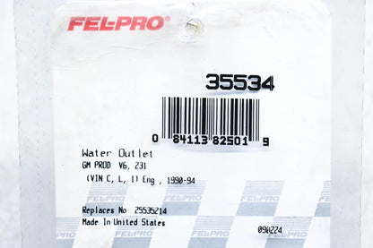 Fel-Pro 35534, 25535214 Coolant Outlet Gaskets Qty 2 NOS