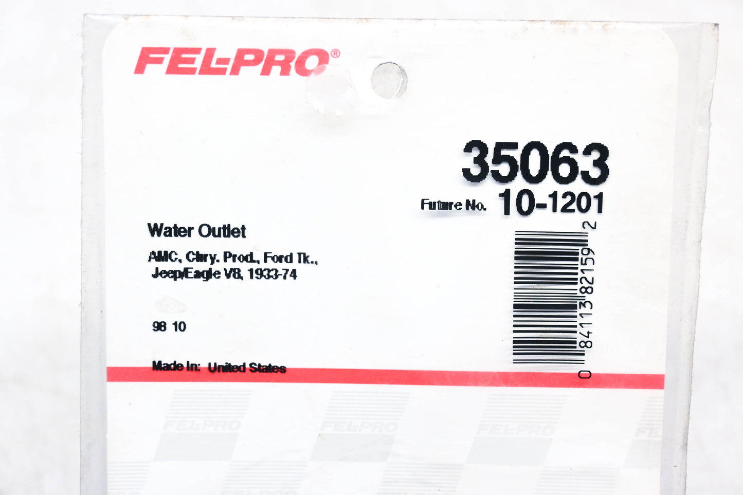 Fel-Pro 35063, 10-1201 Coolant Outlet Gaskets Qty 2 NOS