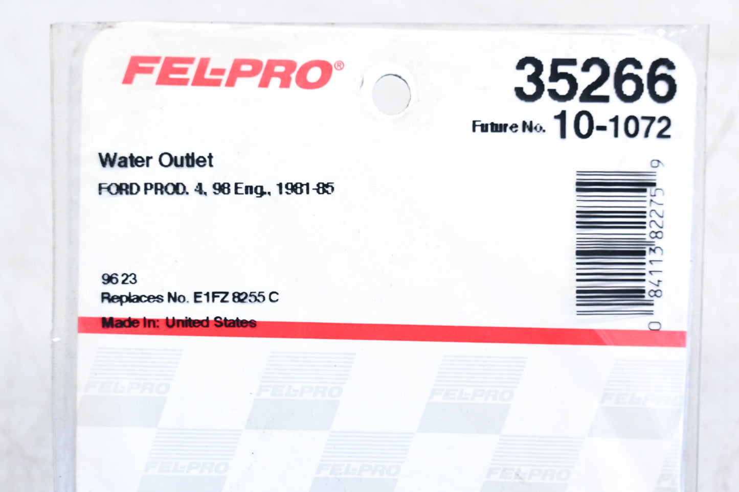 Fel-Pro 35266, 10-1072 Coolant Outlet Gaskets Qty 2 NOS