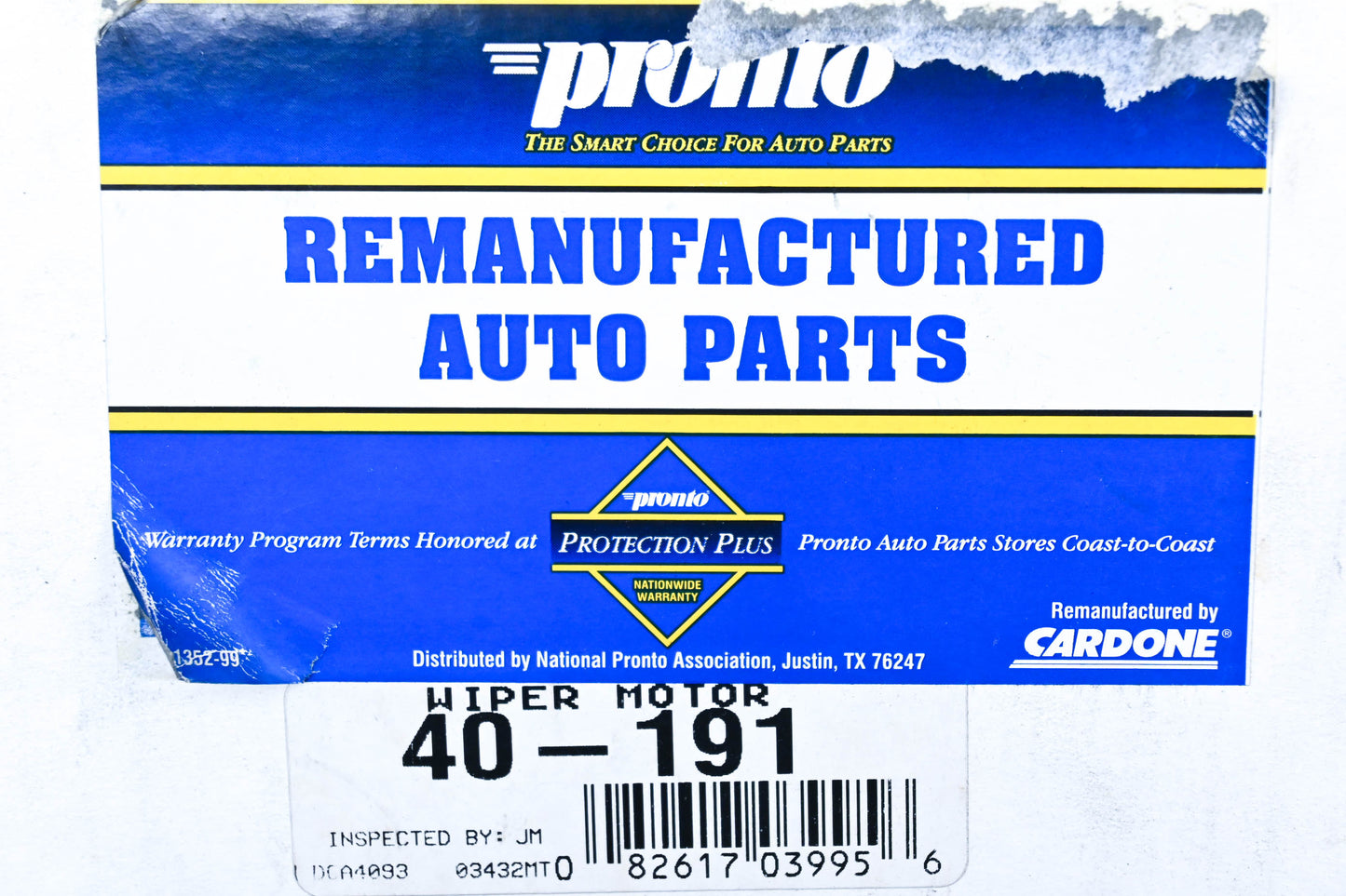 Pronto 40-191, 22049081 Cardone Remanufactured Windshield Wiper Motor