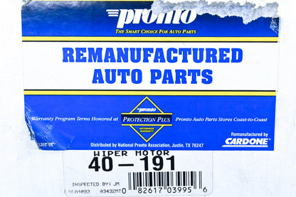 Pronto 40-191, 22049081 Cardone Remanufactured Windshield Wiper Motor