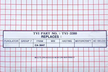 TVI CA-3647, TVI-3380 Air Filter NOS