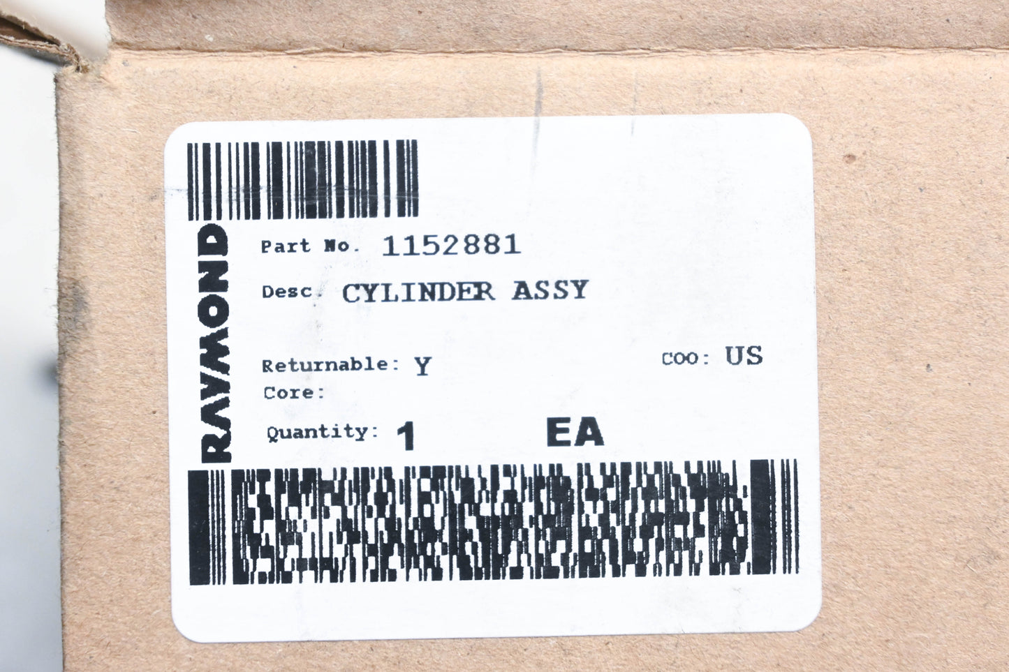Raymond 1152881 Cylinder Assembly