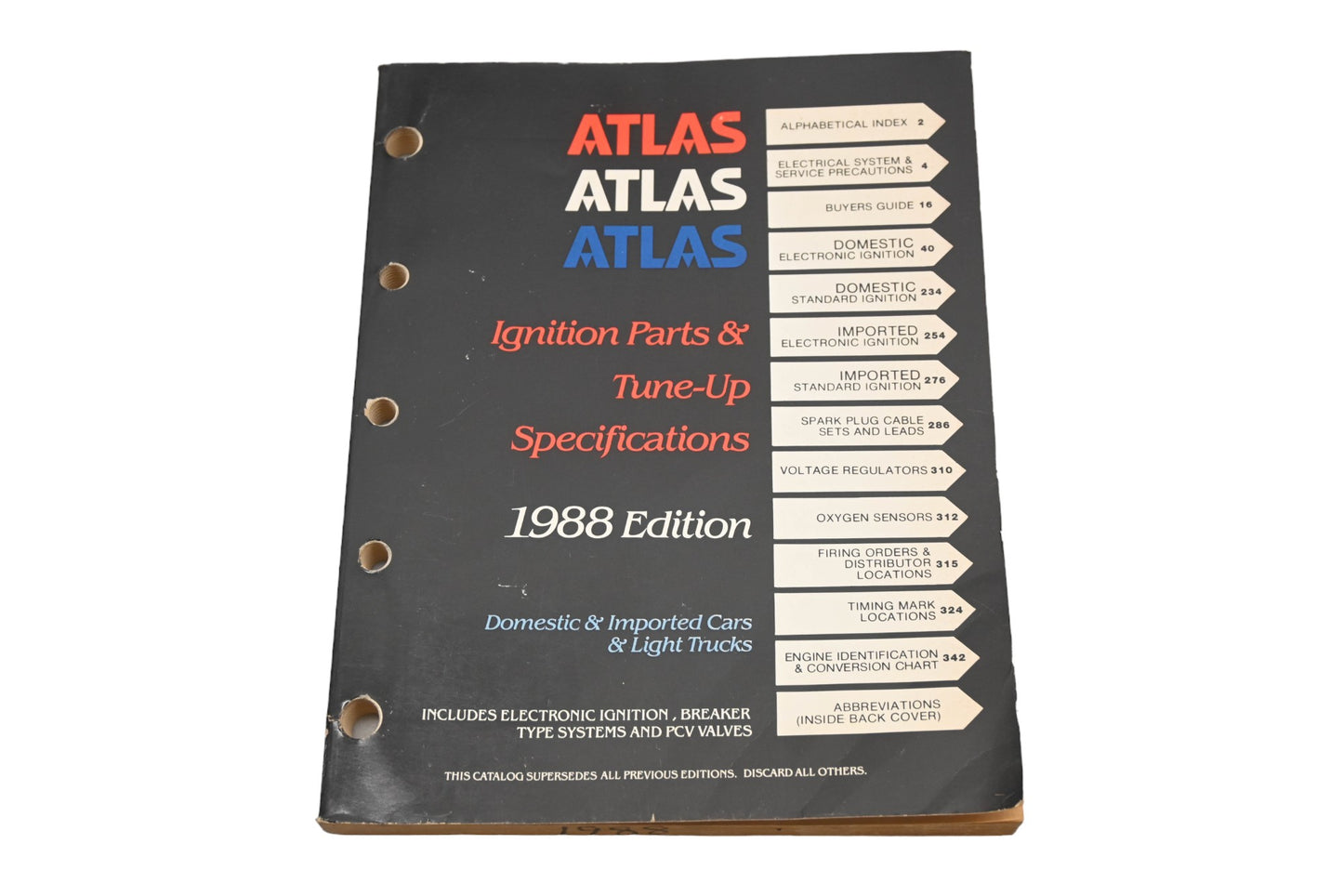 Atlas A-1002 1988 Ignition Parts & Tune-Up Specifications Catalog