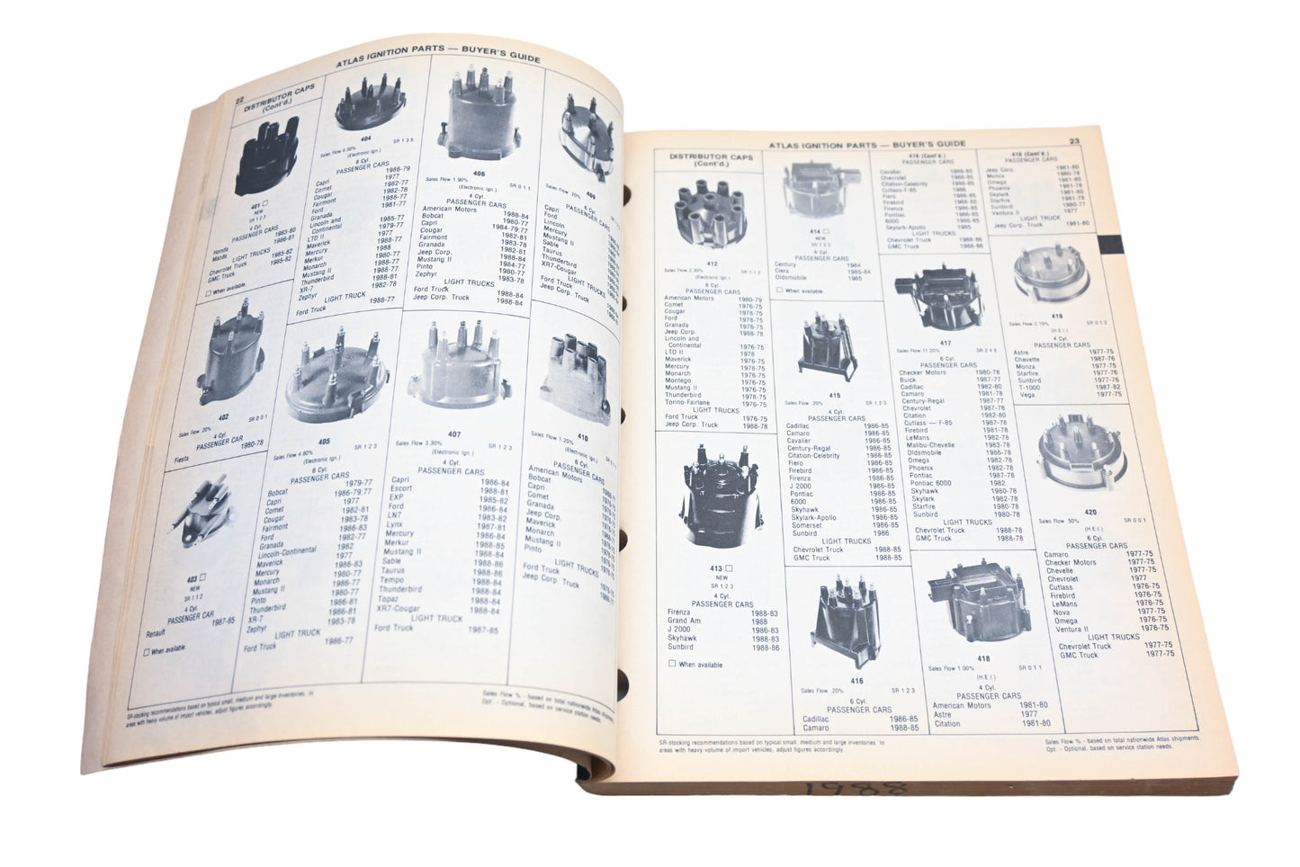 Atlas A-1002 1988 Ignition Parts & Tune-Up Specifications Catalog
