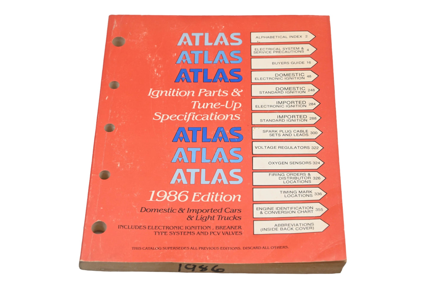 Atlas A-1000 1986 Ignition Parts & Tune-Up Specifications Catalog