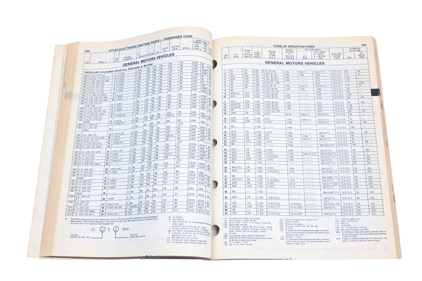 Atlas A-1000 1986 Ignition Parts & Tune-Up Specifications Catalog