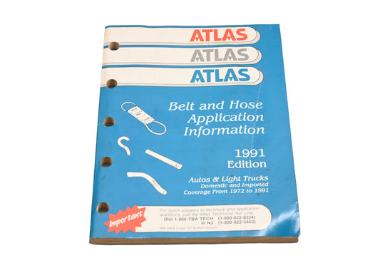 Atlas 2334 (8-91), 2334 1991 Belt & Hose application Information Catalog