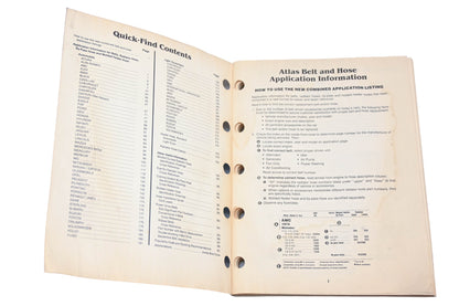 Atlas 2334 (8-91), 2334 1991 Belt & Hose application Information Catalog