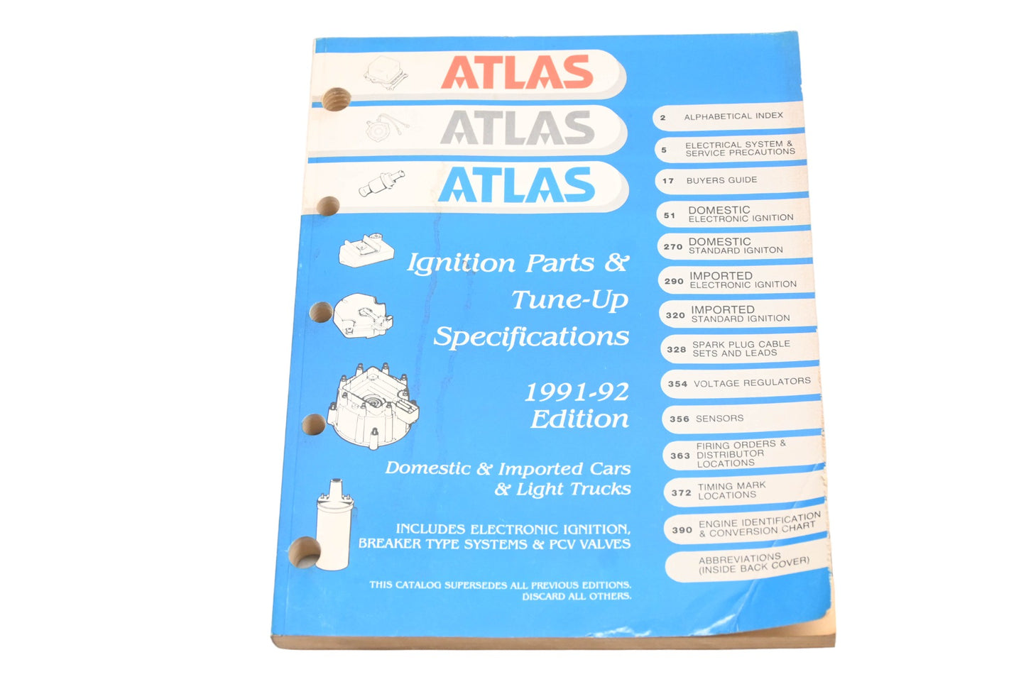 Atlas A-1005 1991-92 Ignition Parts & Tune-Up Specifications Catalog