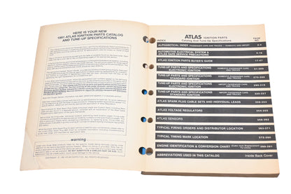 Atlas A-1005 1991-92 Ignition Parts & Tune-Up Specifications Catalog