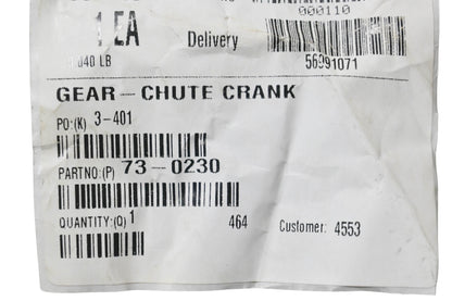 Toro 73-0230 Chute Crank Gear NOS