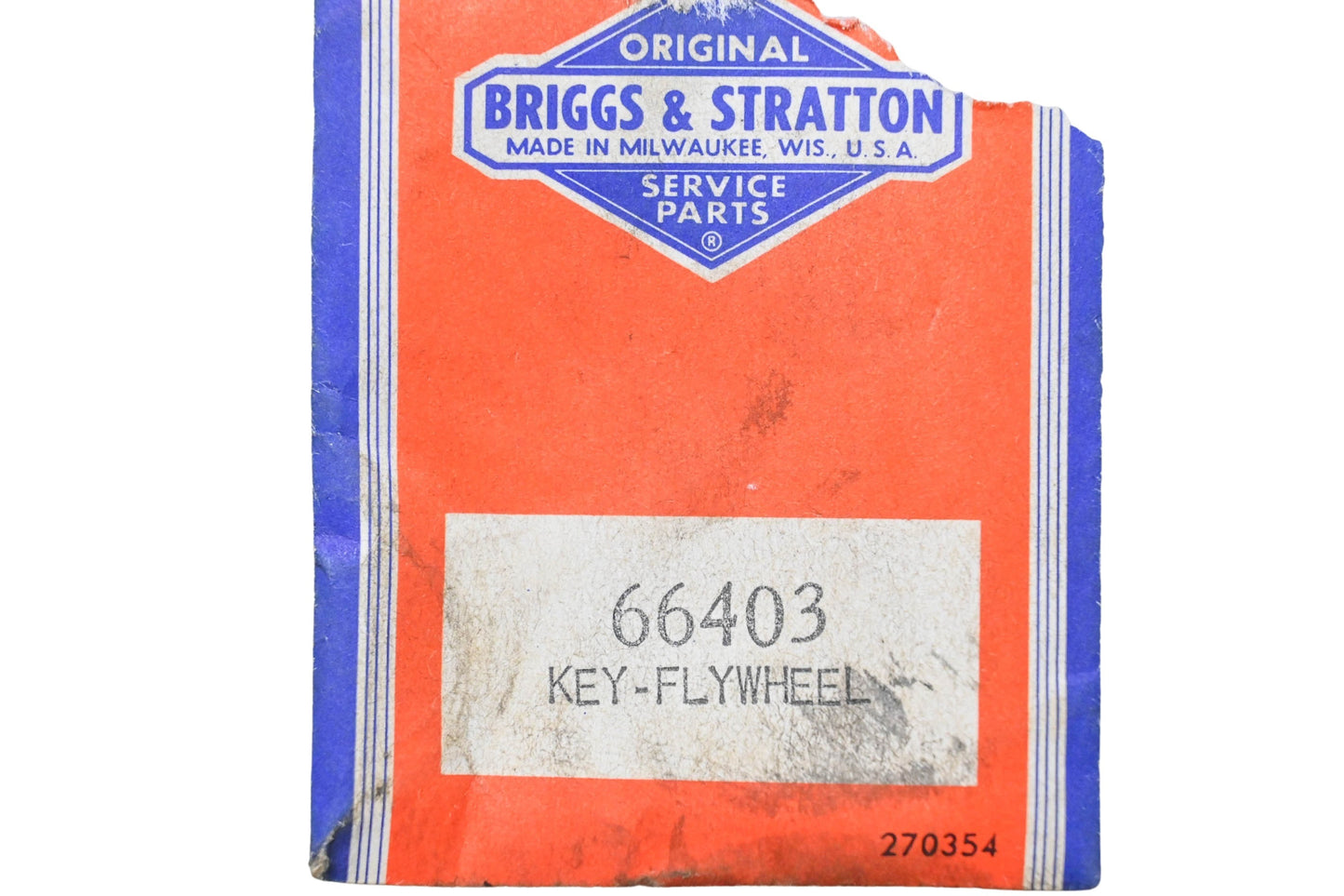 New OEM Briggs & Stratton 66403 Flywheel Key NOS