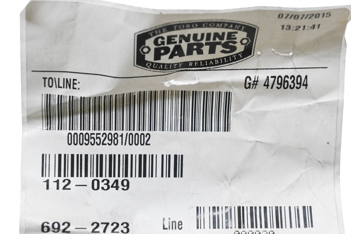 Toro 112-0349 Spring NOS