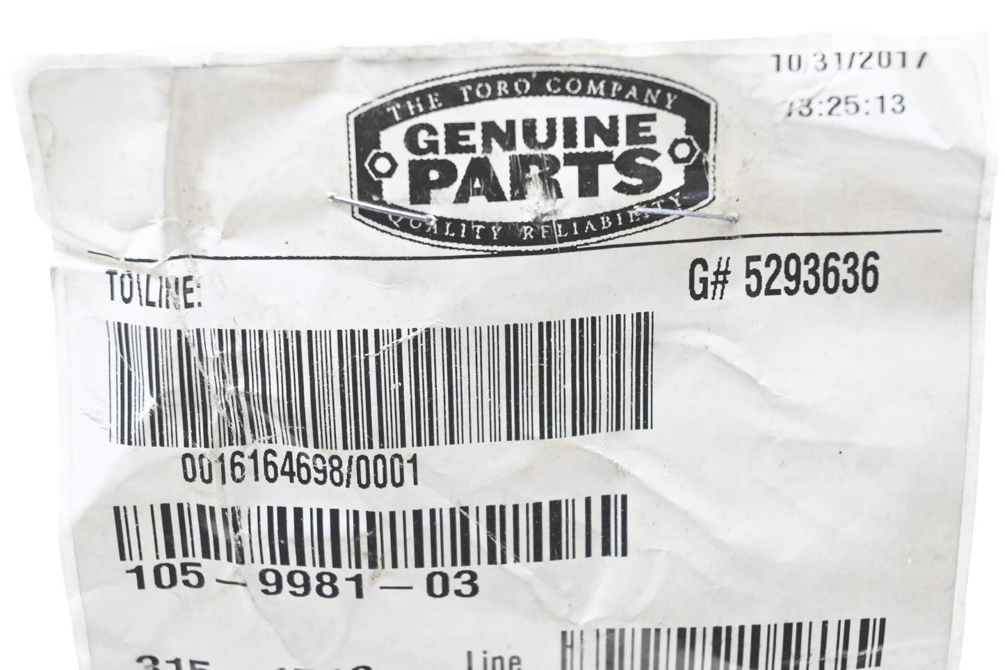 Toro 105-9981-03 Lower Handle NOS