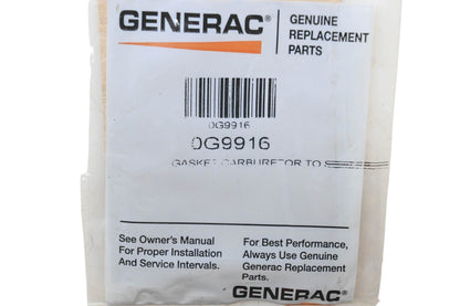 Generac 0G9916 Carburetor Gasket NOS