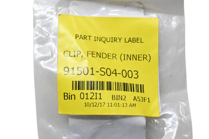 New OEM Honda 91501-S04-003 Fender Clips Qty 4 NOS
