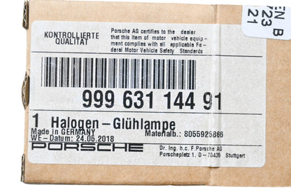 Porsche 999 631 144 91 Halogen Bulb NOS