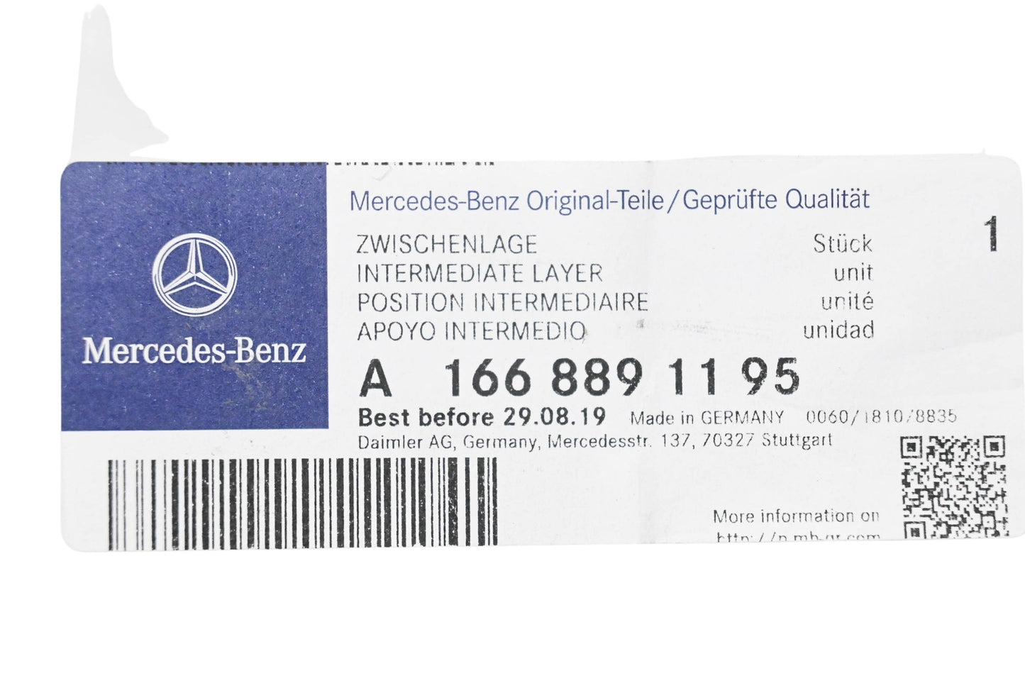 New OEM Mercedes-Benz 166 889 11 95 Bumper Cover Seal NOS