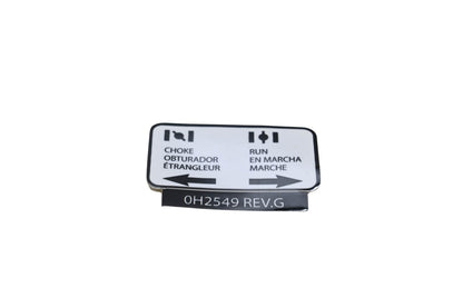 Generac 0H2549 Trilingual Choke Decal NOS