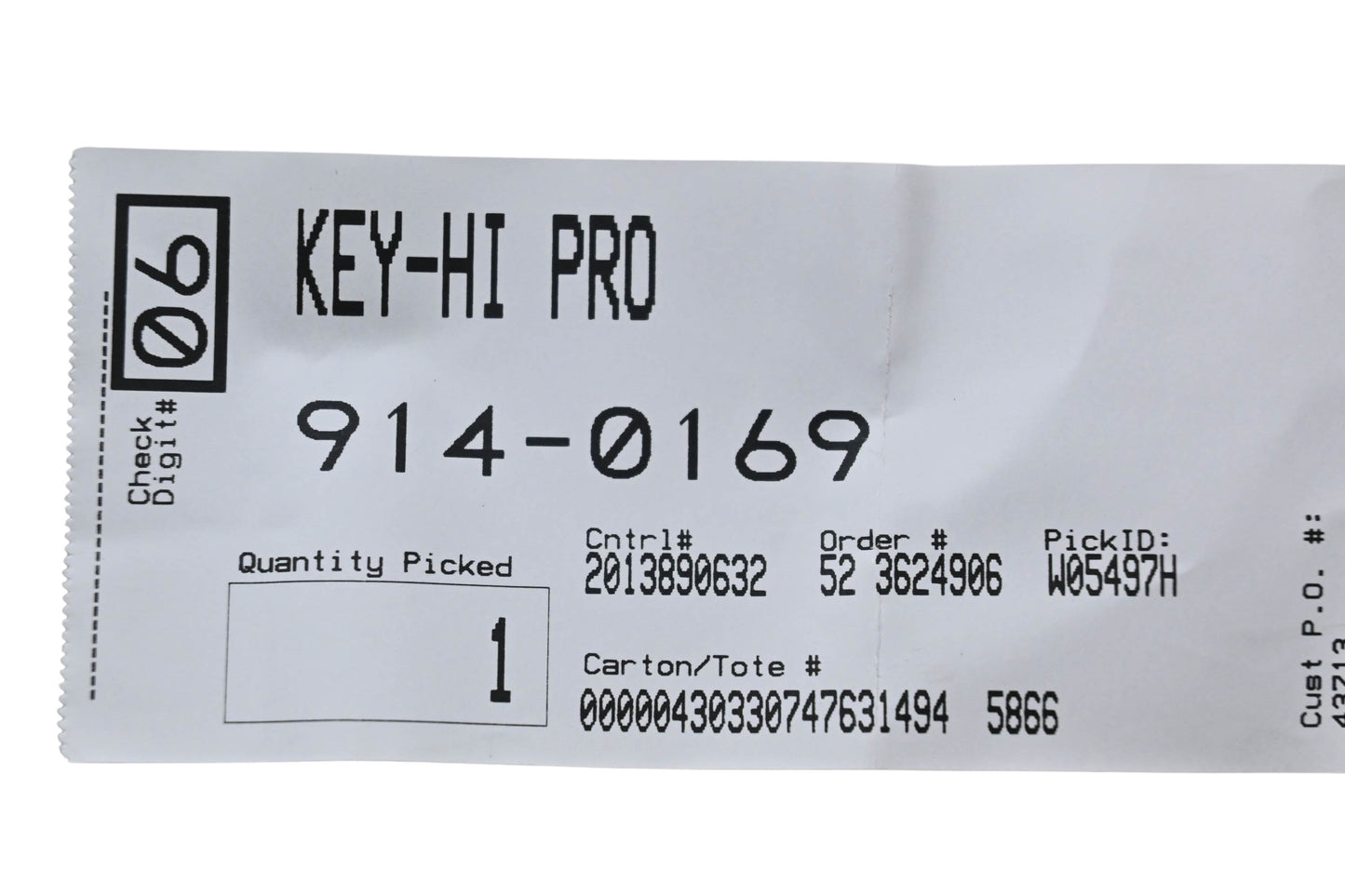 MTD 914-0169 Hi Pro Key NOS