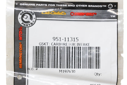 Cub Cadet 951-11315 Carburetor Intake Gasket NOS